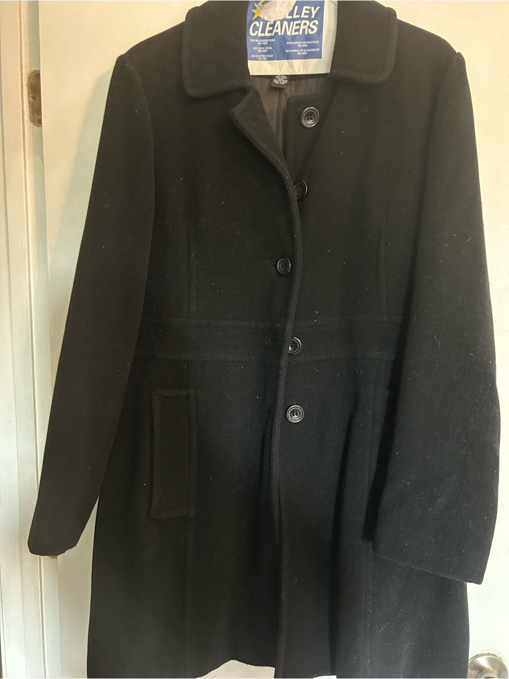 Style & Co. Black Wool-Blend Pea Coat